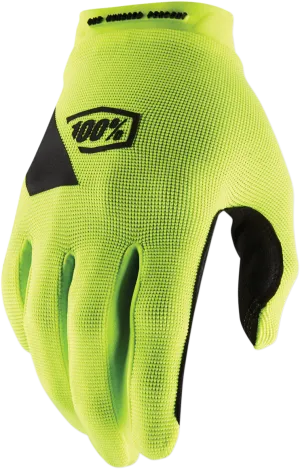 100% Ridecamp Gloves - Fluo Yellow - Large 10011-00012