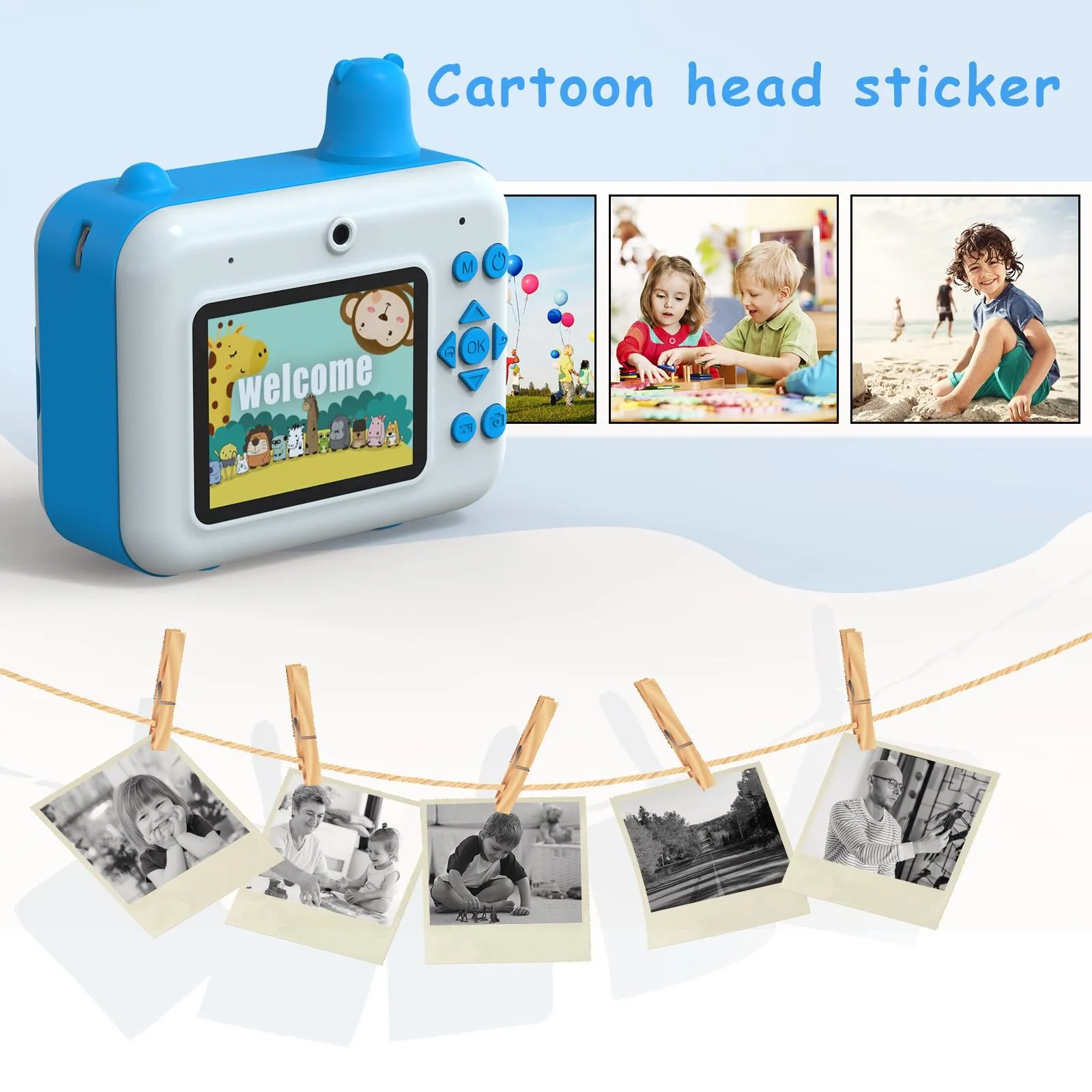 1080p Children's Camera with 2.36 Hd Led Display and Thermal Printing - Instant Capture