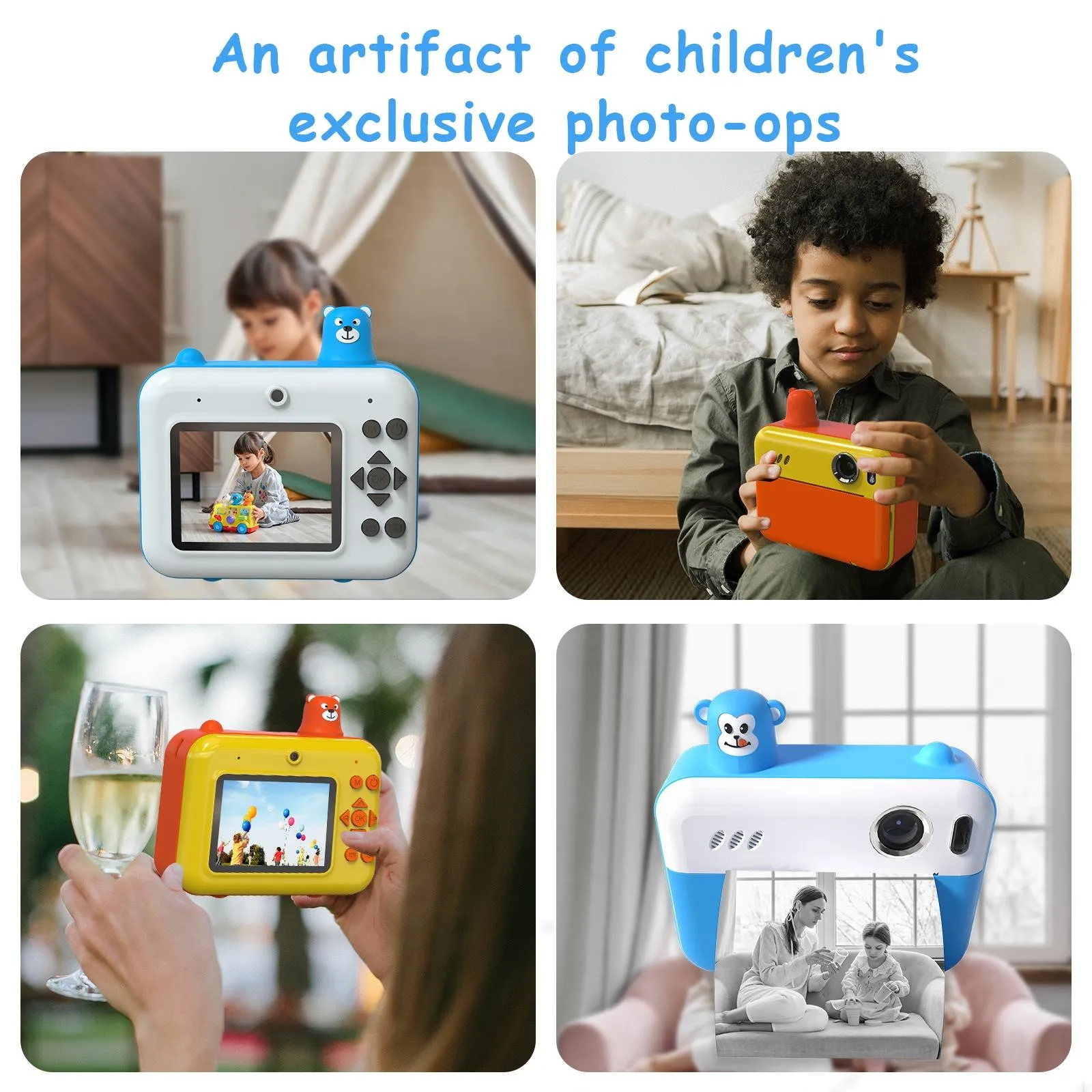 1080p Children's Camera with 2.36 Hd Led Display and Thermal Printing - Instant Capture