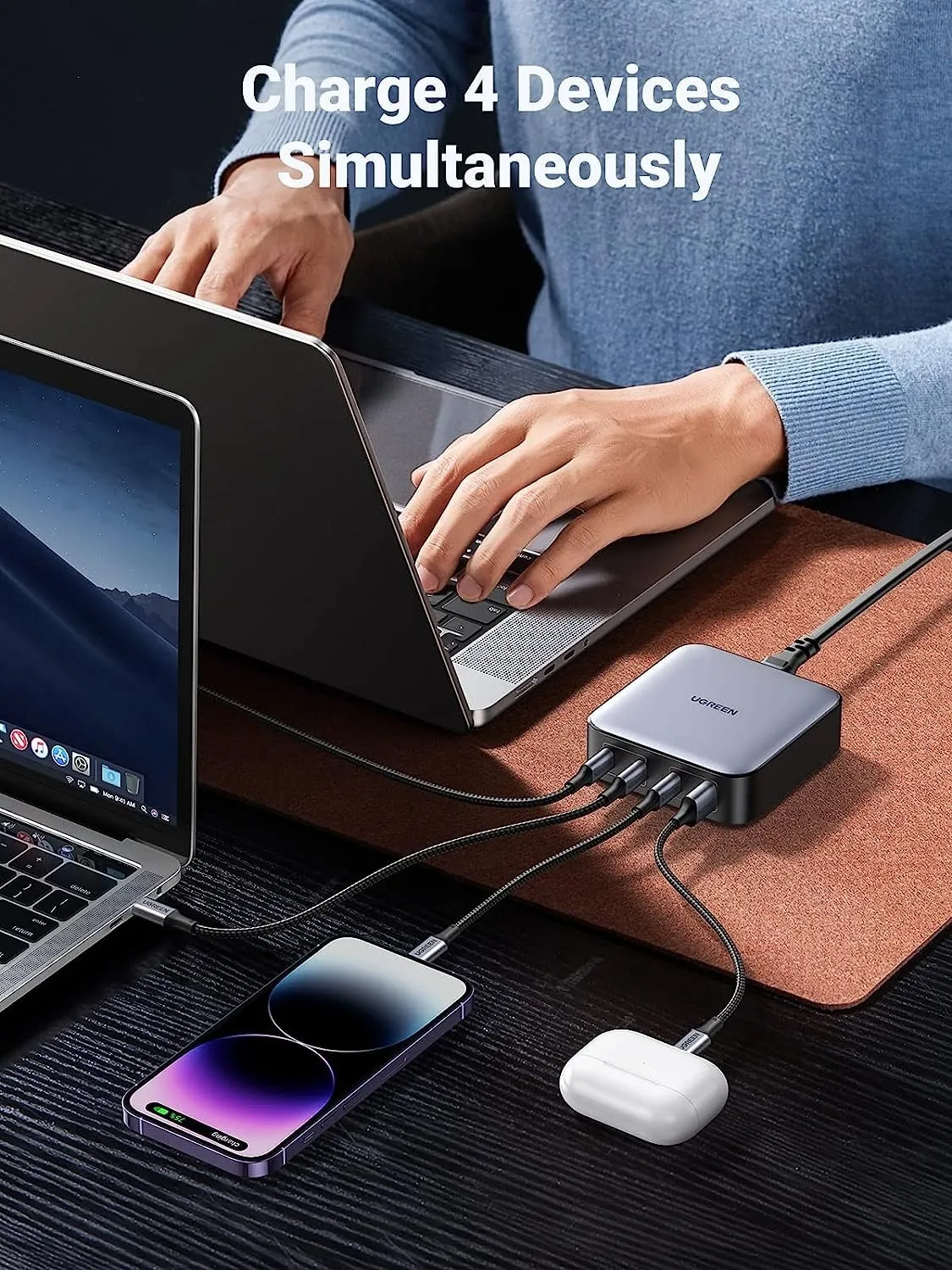 15613 100W USB-C Charger | Nexode 4-Port GaN II Charging Station