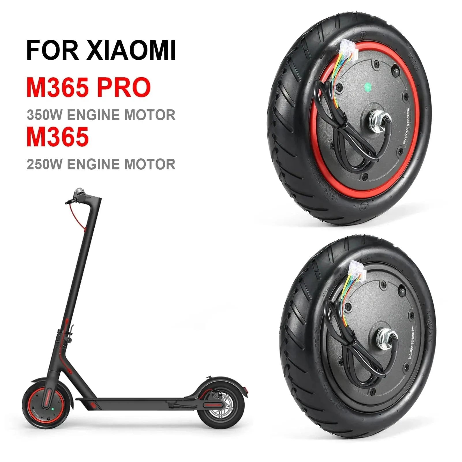 250W 350W Electric Scooter Engine Motor Wheel for MI Xiaomi MiJia M365 Pro Motor Replacement Anti-skid Tire Scooters Accessories
