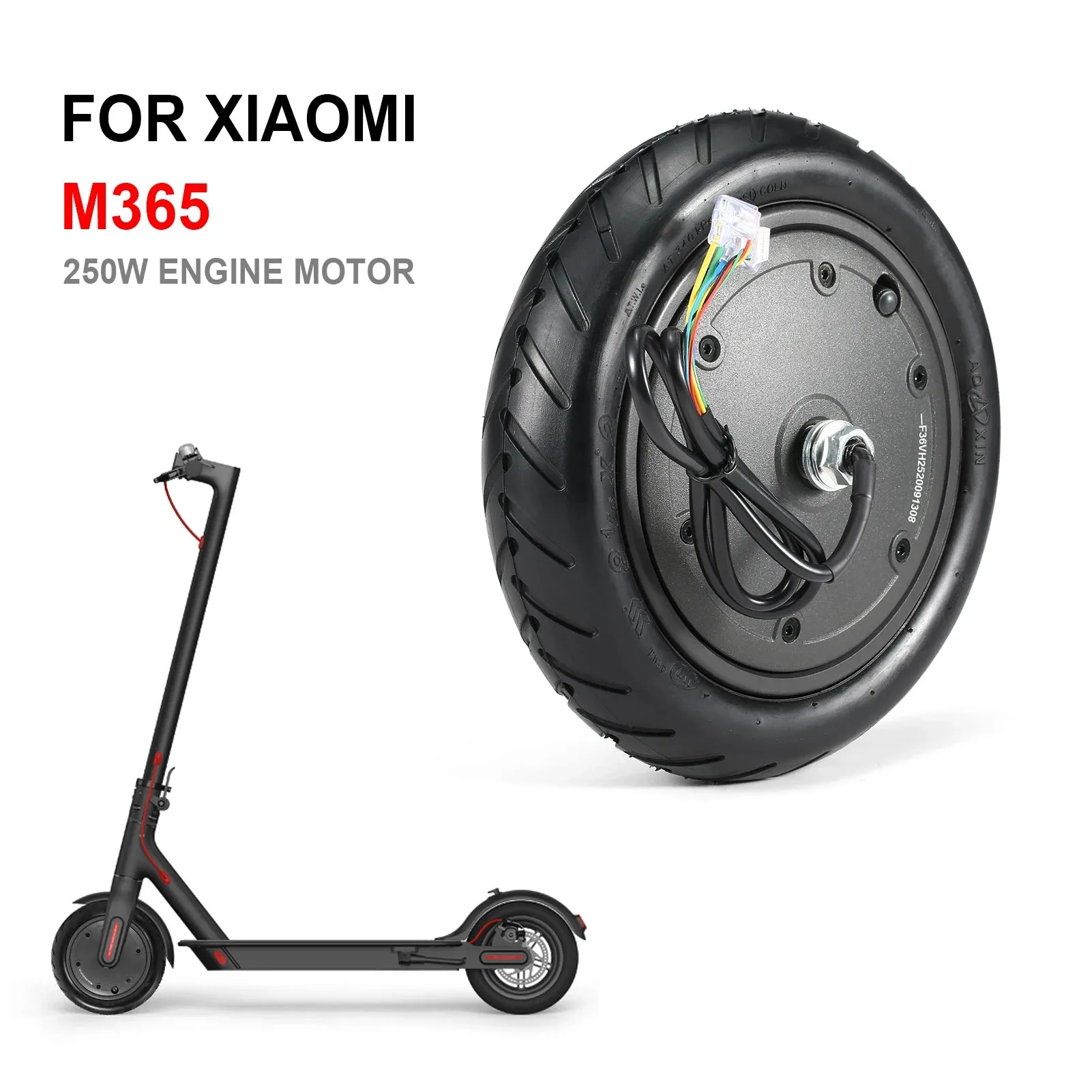 250W 350W Electric Scooter Engine Motor Wheel for MI Xiaomi MiJia M365 Pro Motor Replacement Anti-skid Tire Scooters Accessories