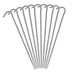 6pcs/10pcs Outdoor Camping Tent Stakes Titanium Tent Pegs Titanium Tent Nails Bend Hook Pin Hiking Climbing Tent Accessories