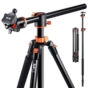 94" 2.4m Overhead Camera Tripod Lightweight Travel Tripod Load with Detachable Monopod for Canon Sony Nikon Dslr