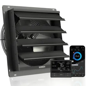 AC Infinity AIRLIFT T14, Shutter Exhaust Ventilation Fan 14", Temperature Humidity Controller