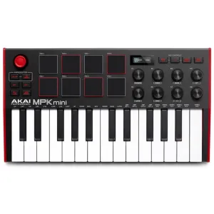 AKAI Professional MPK Mini MK3 25-Keys USB MIDI Keyboard Controller (8 Backlit Drum Pads and 8 Rotary Knobs) - Brand New