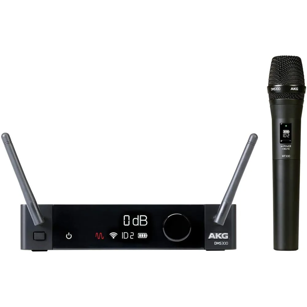 AKG Pro Audio DMS300 Digital Wireless Microphone System, Vocal Set w/ Pop Filter Kit