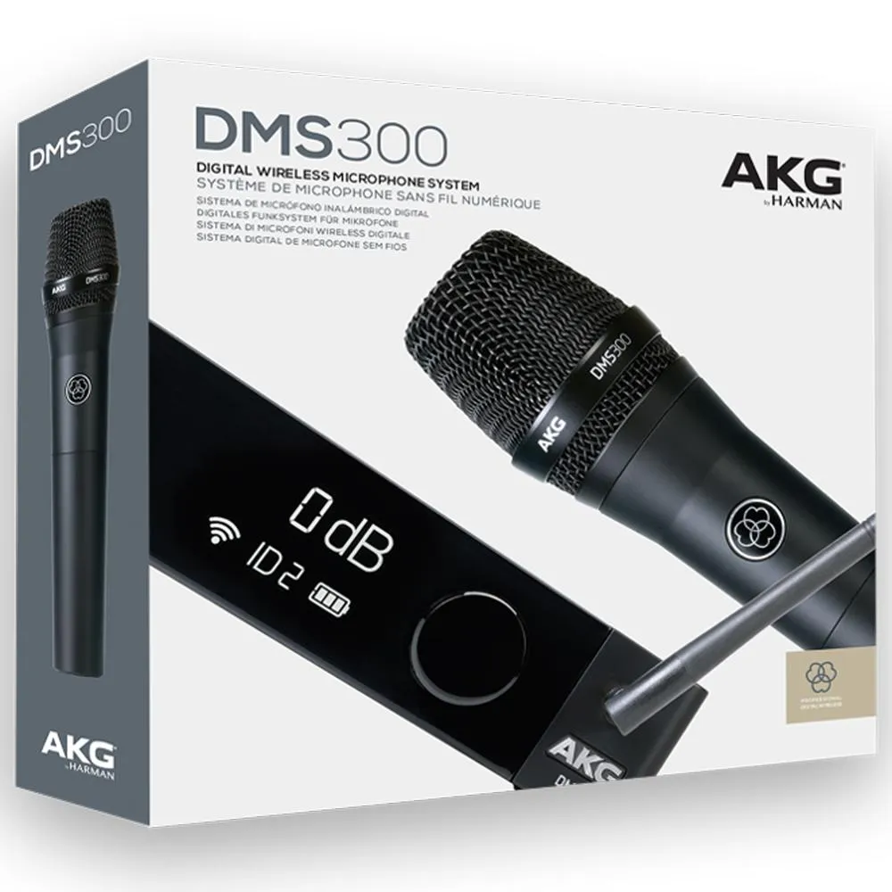 AKG Pro Audio DMS300 Digital Wireless Microphone System, Vocal Set w/ Pop Filter Kit