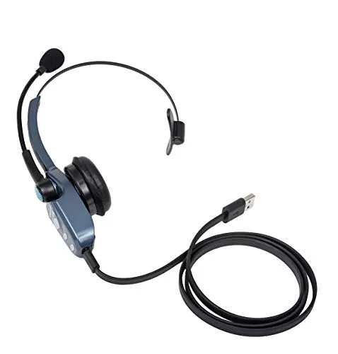 BlueParrott B250-XTS Mono Bluetooth Wireless Headset with 91% Noise Cancellation - Ideal for High-Noise Environments - Includes USB-C Charging Cable, Bluetooth 5.0.