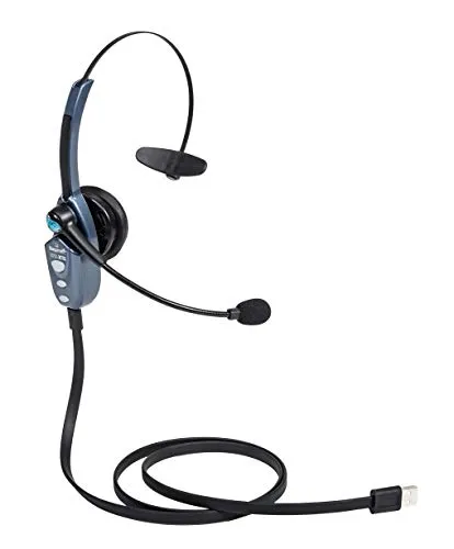 BlueParrott B250-XTS Mono Bluetooth Wireless Headset with 91% Noise Cancellation - Ideal for High-Noise Environments - Includes USB-C Charging Cable, Bluetooth 5.0.