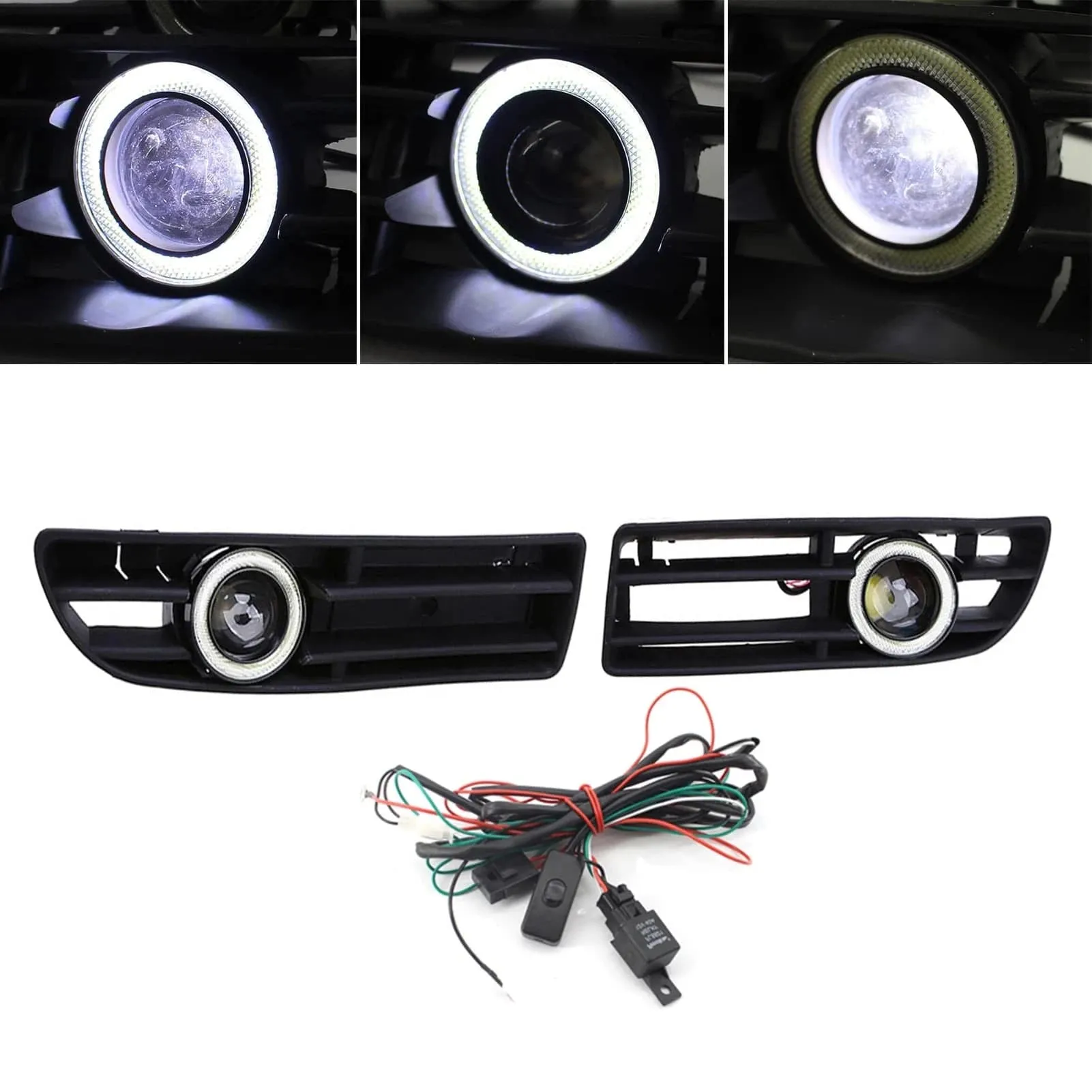 Car Fog Light LED Front Bumper Grille DRL Lamp Part Replacement For VW Jetta Bora Mk4 99-04 Car Accessories