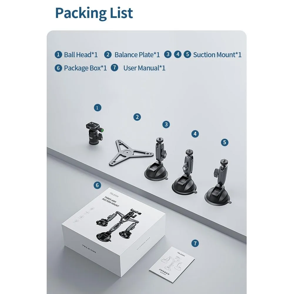 Car Mount for Action Camera with Suction Cup