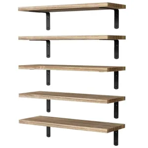 DOLLFIO Floating Shelves – Set of 5 Wall Shelves for Stylish Storage