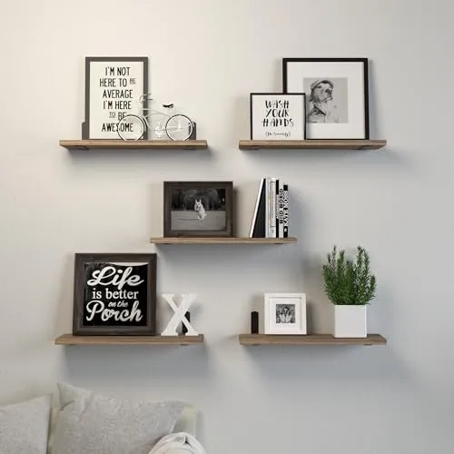 DOLLFIO Floating Shelves – Set of 5 Wall Shelves for Stylish Storage