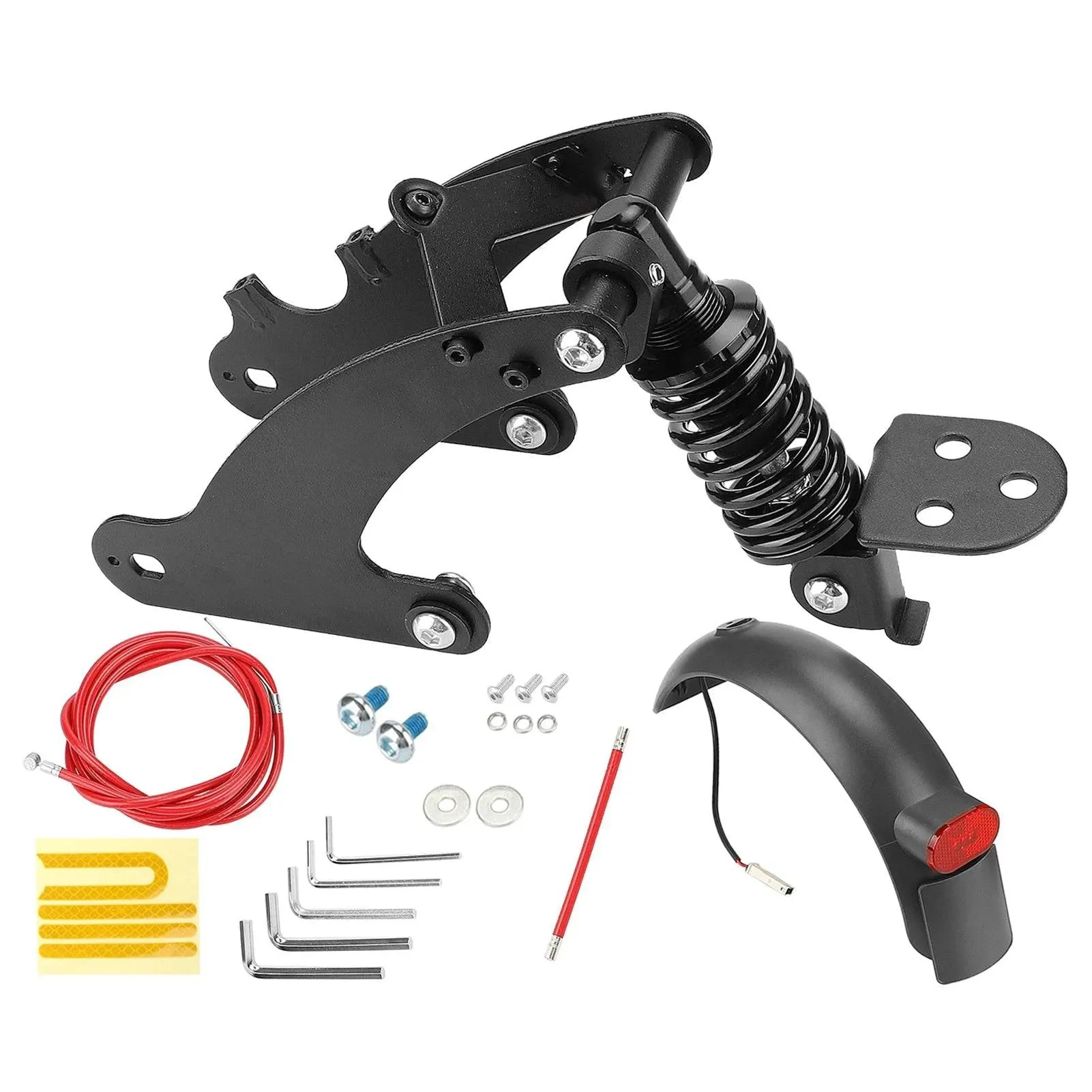 Electric Scooter Rear Shock Absorber Rear Suspension Kit with Widen Rear Fenders for Xiaomi M365 1S Pro Pro2 Scooter Accessories