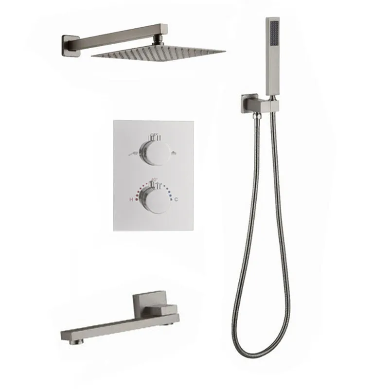 FaucetWorld - Full Thermostatic 3 Way Shower Sets