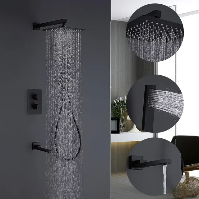 FaucetWorld - Full Thermostatic 3 Way Shower Sets