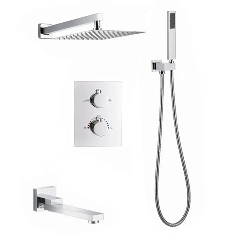 FaucetWorld - Full Thermostatic 3 Way Shower Sets