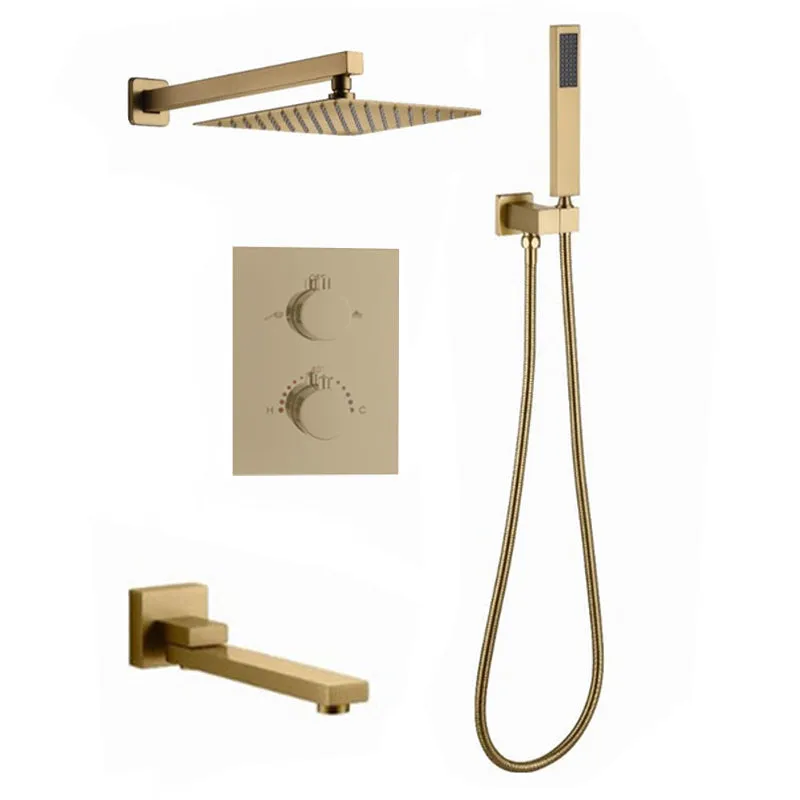 FaucetWorld - Full Thermostatic 3 Way Shower Sets