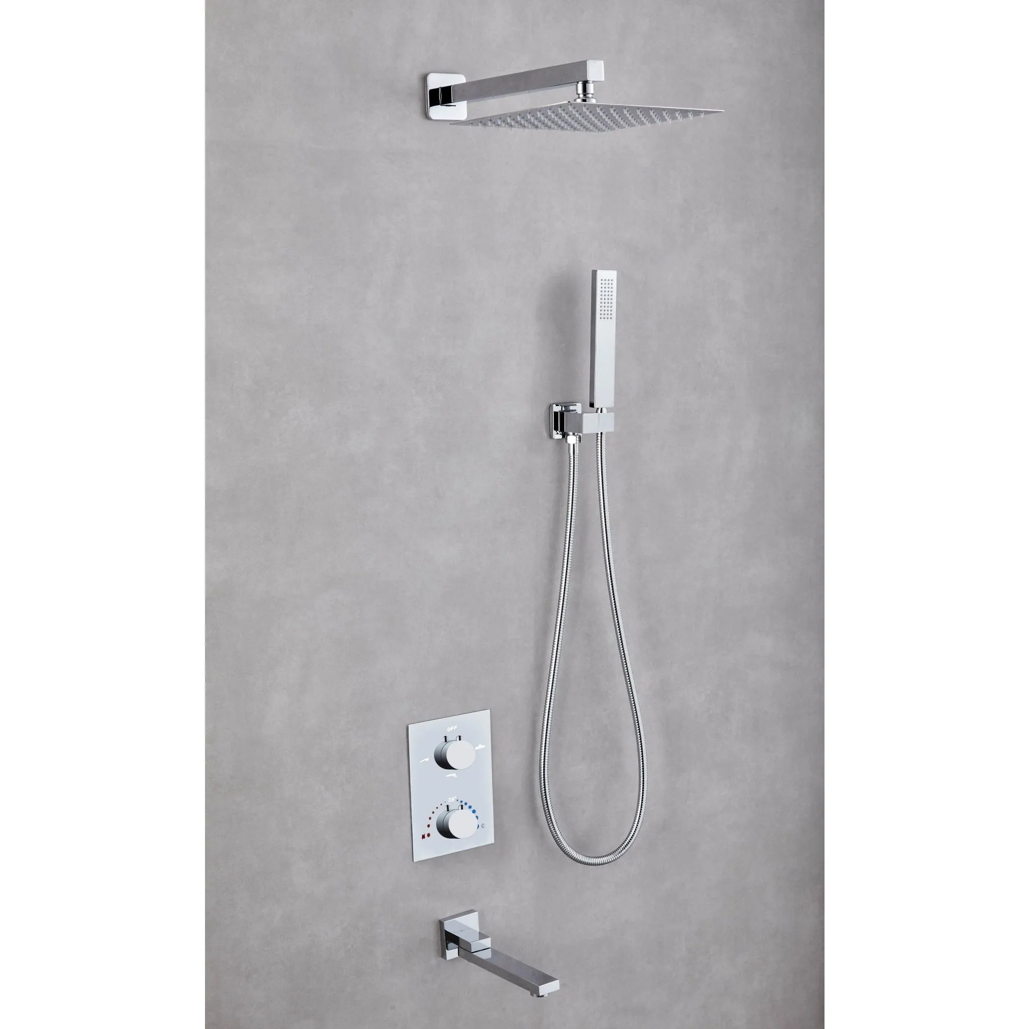 FaucetWorld - Full Thermostatic 3 Way Shower Sets
