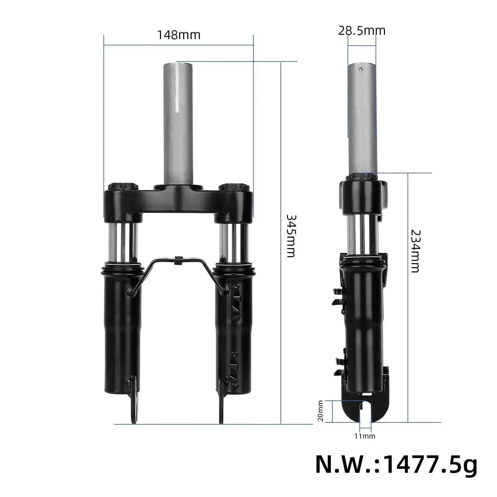 Front Suspension Kit Electric Scooters Fork Shock Absorption Parts with Front Mudguard & Kickstand Compatible with F20 F25 F30