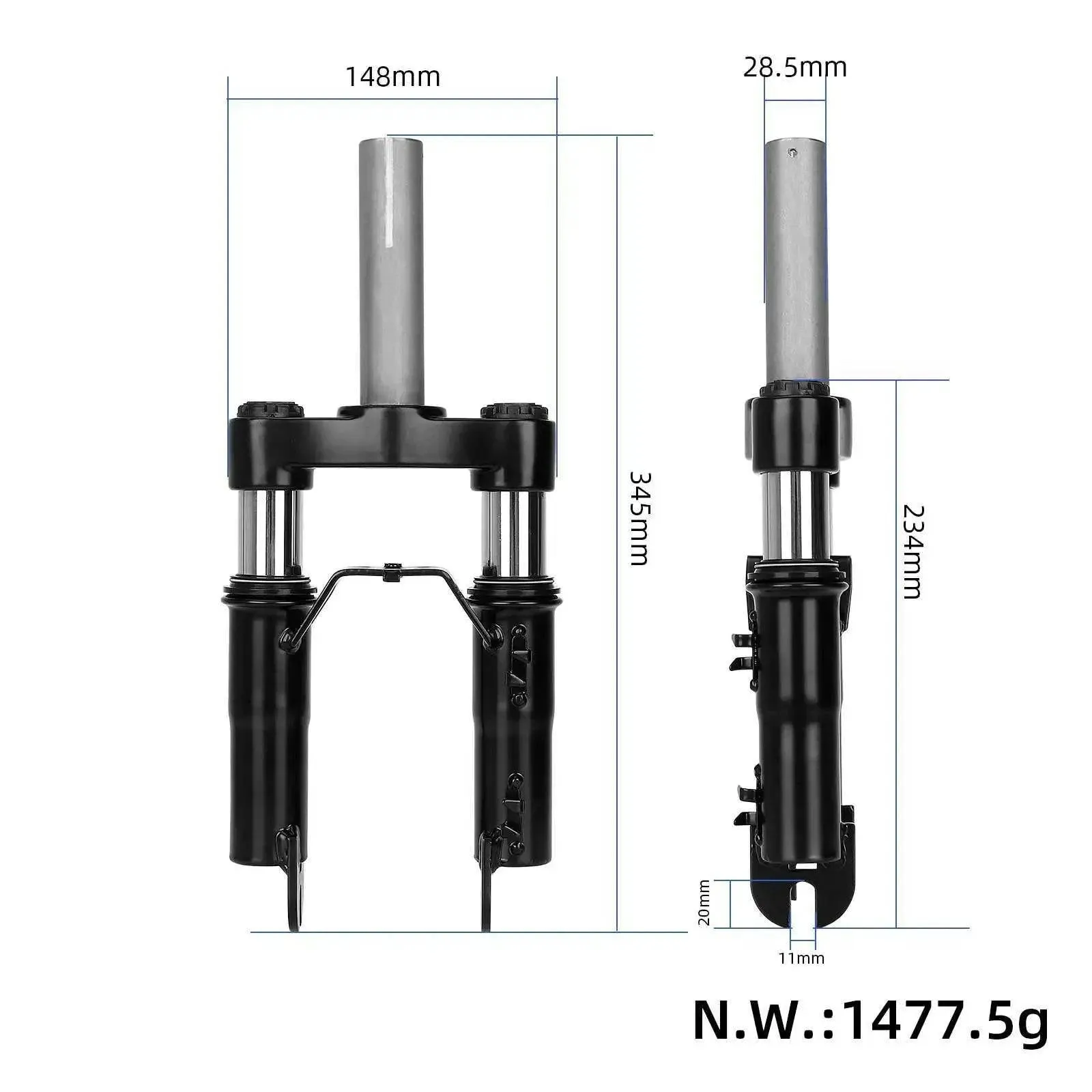 Front Suspension Kit Electric Scooters Fork Shock Absorption Parts with Front Mudguard & Kickstand Compatible with F20 F25 F30