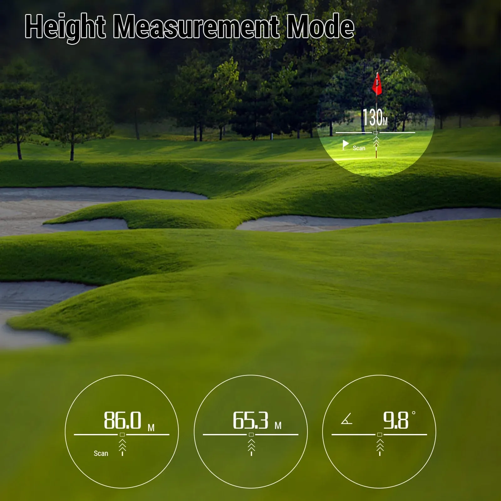 Golf Laser Rangefinder Digital Hunting With Height and Angle Measurement Monocular Telescope 600M / 800M / 1000M