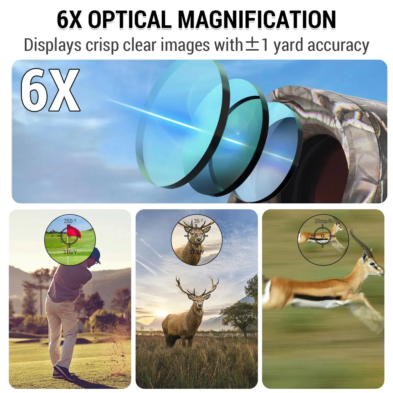 Golf Laser Rangefinder Digital Hunting With Height and Angle Measurement Monocular Telescope 600M / 800M / 1000M