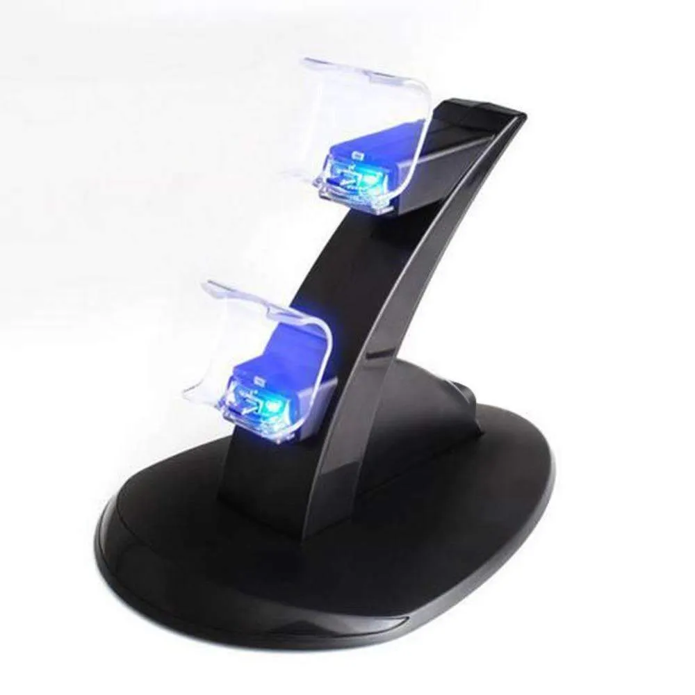 LED Dual USB Charger Charging Sony Playstation 4