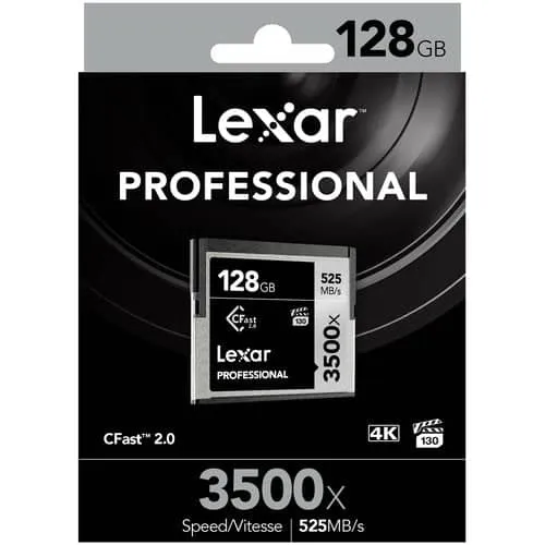 Lexar Professional Silver 128GB CFast 2.0 525MB/s Memory Card