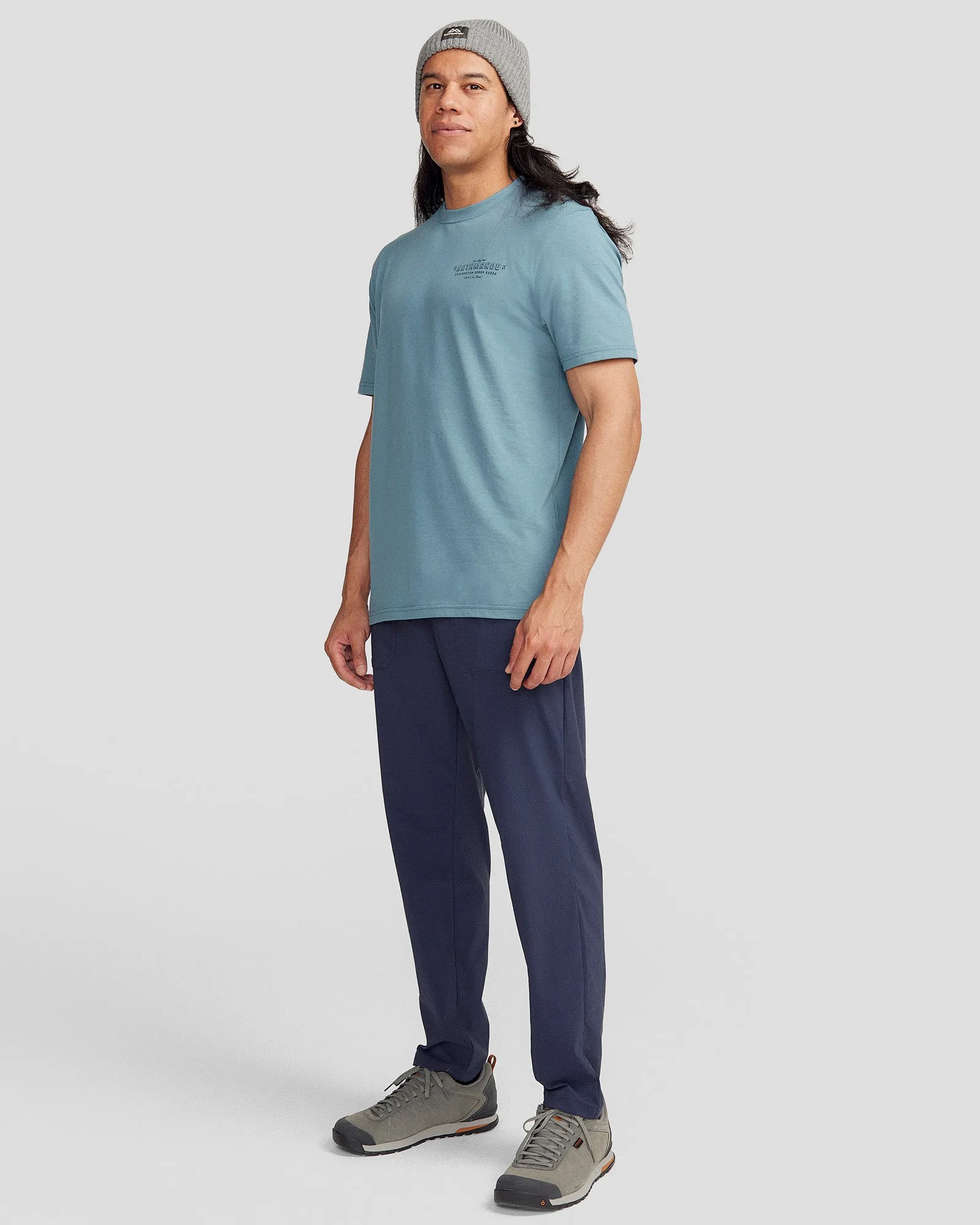Men's Exploration Organic Cotton T-shirt - Washed Blue