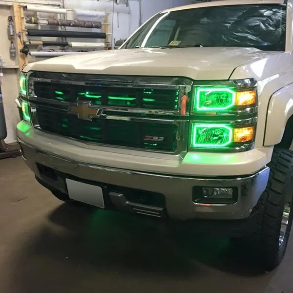 Oracle LED Headlight Halo Rings Chevy Silverado (2014-2015) RGB ColorShift