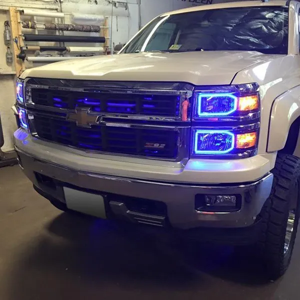 Oracle LED Headlight Halo Rings Chevy Silverado (2014-2015) RGB ColorShift