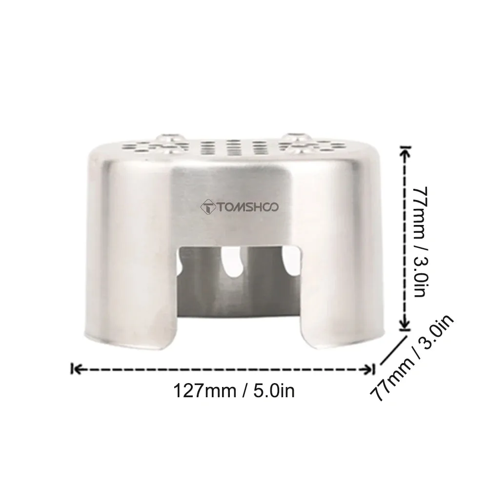 TOMSHOO Stainless Steel Wood Burner Canteen Cup Stand Camping Stove Cookware for Outdoor Survival Picnic Tourist Hiking Supplies