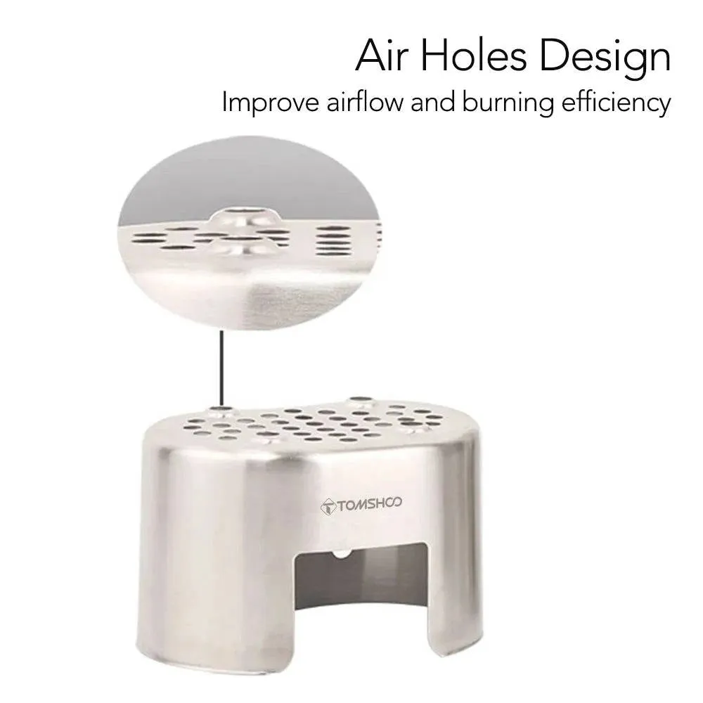 TOMSHOO Stainless Steel Wood Burner Canteen Cup Stand Camping Stove Cookware for Outdoor Survival Picnic Tourist Hiking Supplies
