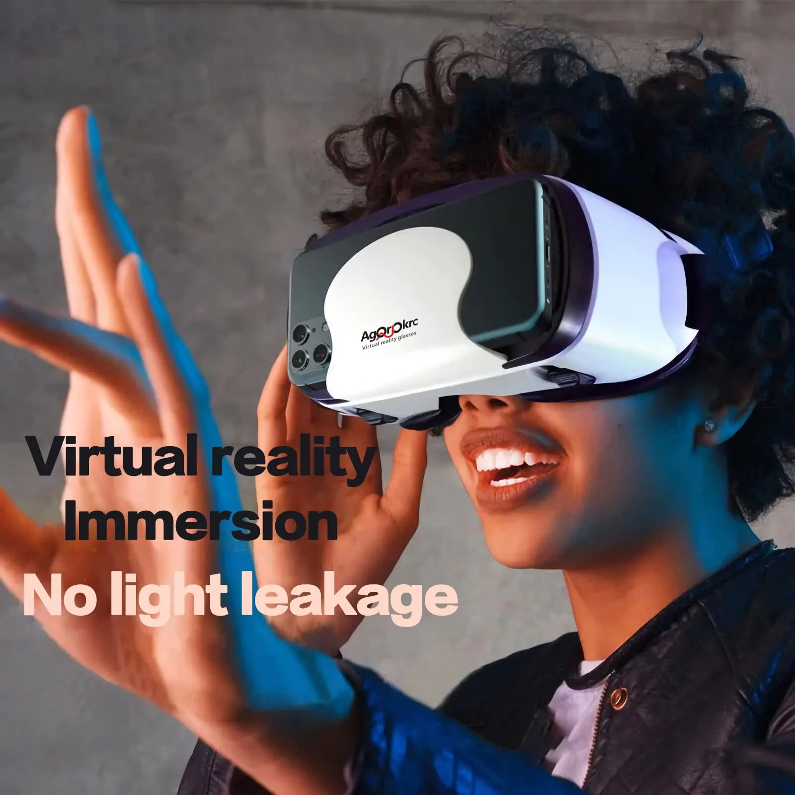 VR, Casque Ralit 3D Virtuelle, Qualit d'image 2K HD & Lumire Anti-Bleue-Casque de Ralit Virtuelle pour Jeux et Films,Casque VR Compatible avec Android & iOS Phone - Blanc