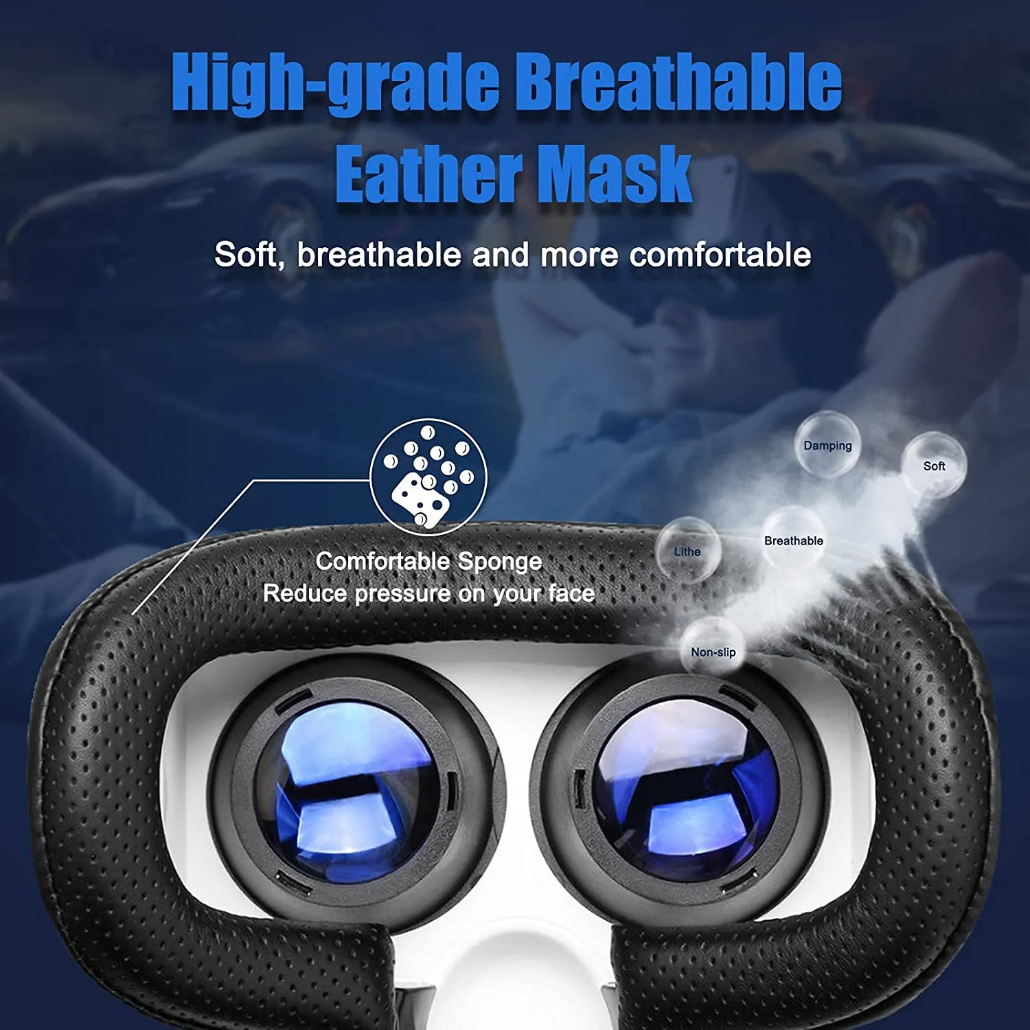 VR, Casque Ralit 3D Virtuelle, Qualit d'image 2K HD & Lumire Anti-Bleue-Casque de Ralit Virtuelle pour Jeux et Films,Casque VR Compatible avec Android & iOS Phone - Blanc
